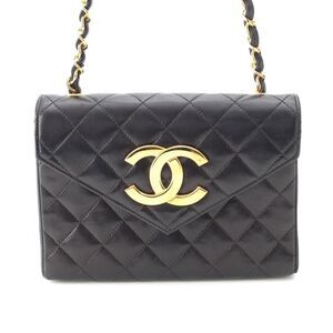 Chanel Lambskin Decacoco Chain Shoulder Bag Black
